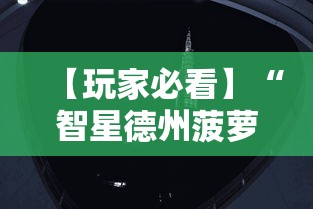 【玩家必看】“智星德州菠萝透视插件工具”真实开挂技巧分享